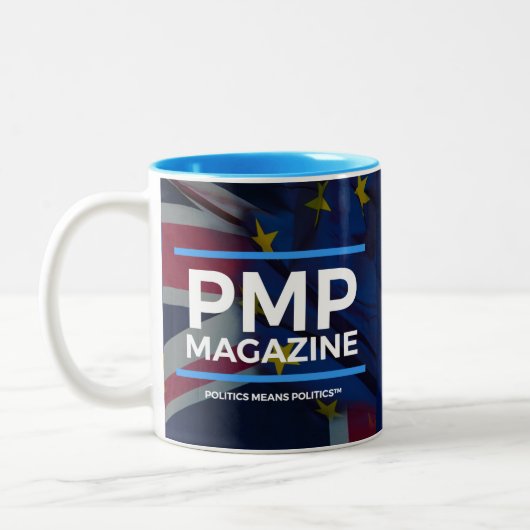 Neue Flaggen der PMP-Zeitschrift-Tassen-UK/EU Zweifarbige Tasse (Links)