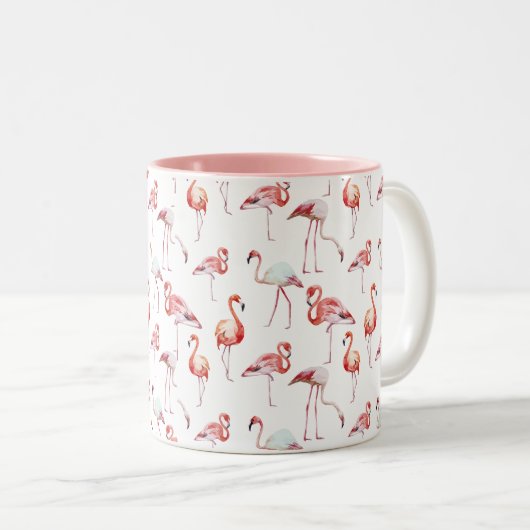 NEUE Flamingo "фламинго" russische Tasse (VorderseiteRechts)