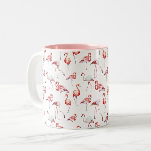 NEUE Flamingo "фламинго" russische Tasse (Vorderseite Links)