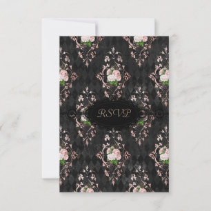 Neue florale schwarze Spitze HOCHZEITSPARTY RSVP Einladung
