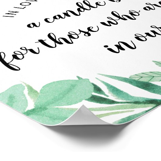 Neue Foliage Minze in Love Memory-Hochzeitssymbol Poster (Ecke)