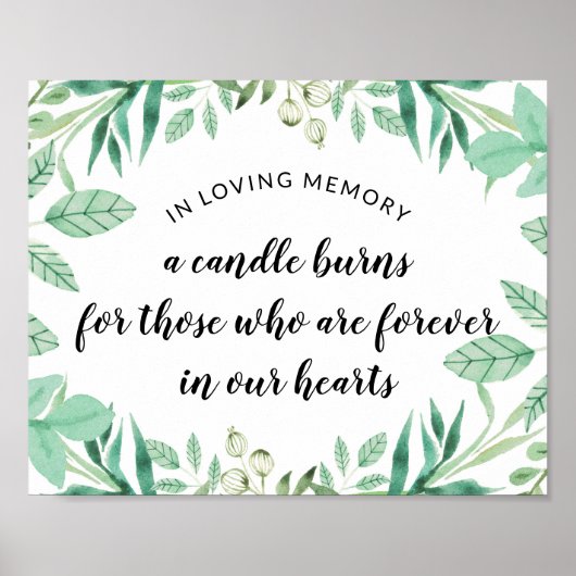 Neue Foliage Minze in Love Memory-Hochzeitssymbol Poster (Vorne)