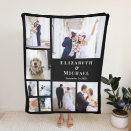 Neue Foto Collage Black Wedding Fleecedecke