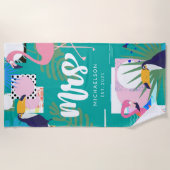 Neue Frau | Tropische Blätter Strandtuch (Vorderseite)