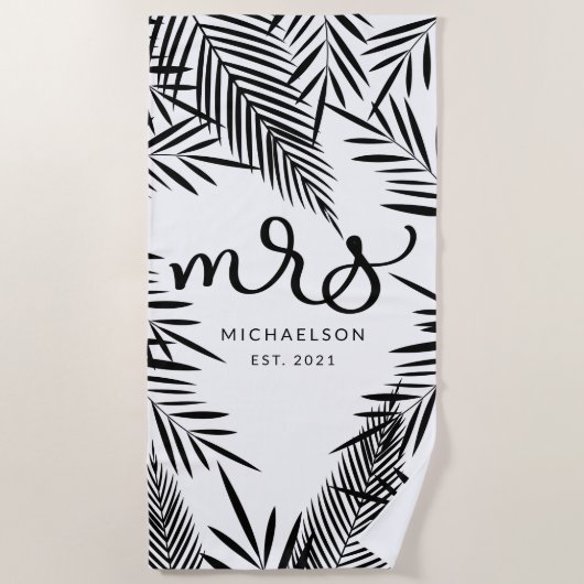 Neue Frau | Tropische Blätter Strandtuch (Vorderseite)