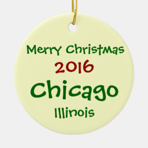 NEUE FROHE WEIHNACHT-VERZIERUNG 2016 CHICAGOS KERAMIKORNAMENT