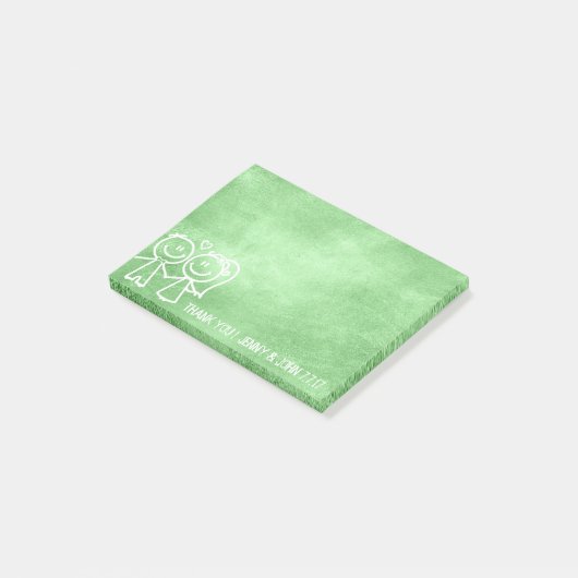 Neue Gastgeschenk Hochzeit Danke Chalkboard Lemon Post-it Klebezettel (angewinkelt)