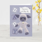 neue geborene Baby-Boy gratulieren mit Lamm Karte (Gelbe Blume)