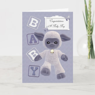 neue geborene Baby-Boy gratulieren mit Lamm Karte