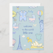 Neue Geborene/Baby Dusche Einladung (Vorne/Hinten)