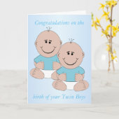 Neue Geborene Baby Twin Boys Karte (Gelbe Blume)