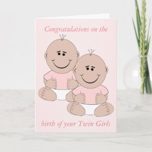Neue Geborene Baby Twin Girls Card Karte