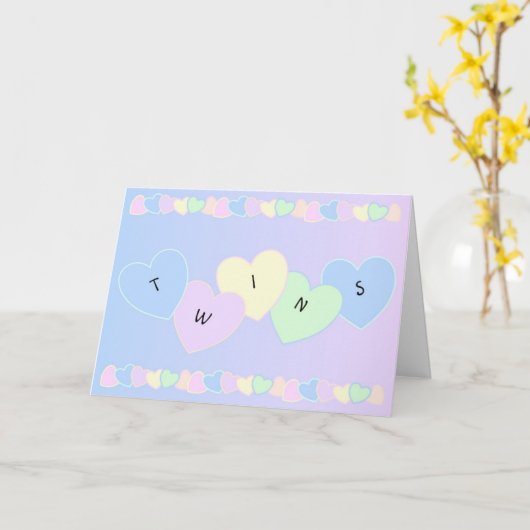 Neue Geborene Baby Twins Card Karte (Gelbe Blume)