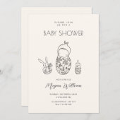 Neue geborene Babykunst Einladung (Vorne/Hinten)