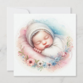 Neue geborene Babywasserfarbe Einladung