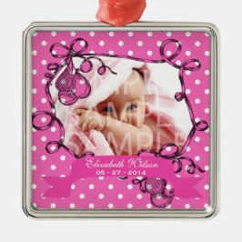 Neue geborene Girl-Foto-Ornament Ornament Aus Metall
