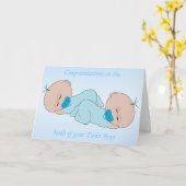 Neue Geborene Twin Boys Karte (Gelbe Blume)