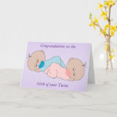 Neue Geborene Twins Personalisiert Karte (Gelbe Blume)