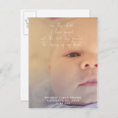 neue Geburtsankündigung Foto Postkarte (Vorne/Hinten)