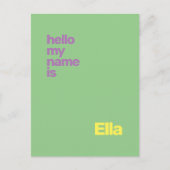 neue Geburtsankündigung Grün lila Postkarte (Vorderseite)