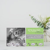 Neue Geburtsankündigung von Haustieren Ankündigung (Stehend Vorderseite)