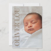 Neue Geburtshilfeverkündung für Baby mit Foto Einladung (Vorderseite)