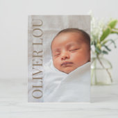 Neue Geburtshilfeverkündung für Baby mit Foto Einladung (Stehend Vorderseite)