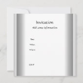 NEUE Geburtstagspartei Black Silver Einladung (Rückseite)