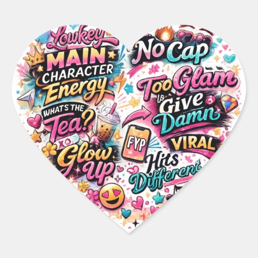 Neue Generation von Aufklebern. Herz-Aufkleber (Vorderseite)