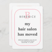 Neue Geschäftsadresse Typografie Monogram Moving Ankündigung (Vorne/Hinten)