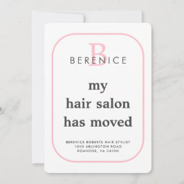 Neue Geschäftsadresse Typografie Monogram Moving Ankündigung