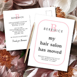 Neue Geschäftsadresse Typografie Monogram Moving Ankündigungspostkarte