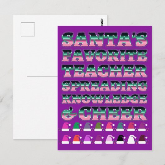 Neue Geschenke für Lehrer: Weihnachts-Weihnachtsma Postkarte (Vorne/Hinten)