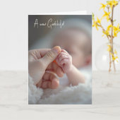 Neue Glückwünsche an Godchild Karte (Gelbe Blume)