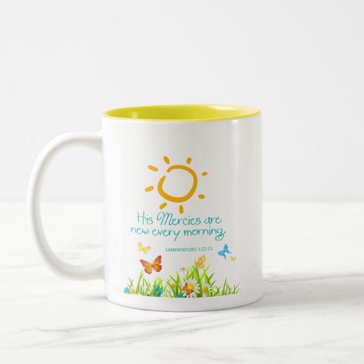 "Neue Gnaden" Scripture-Kaffee-Tasse Zweifarbige Tasse (Links)