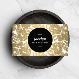 Neue Gold Blume Black Circle Business Card Visitenkarte