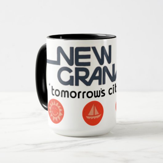Neue Granada-Morgen-Stadt heute Tasse (Vorderseite Links)