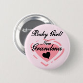 Neue Grandma Baby Girl Tshirts und Geschenke Button (Vorne & Hinten)