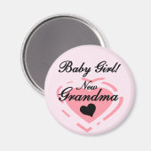 Neue Grandma Baby Girl Tshirts und Geschenke Magnet (Vorderseite/Rückseite)