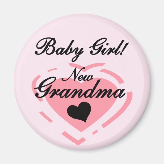 Neue Grandma Baby Girl Tshirts und Geschenke Magnet (Vorne)