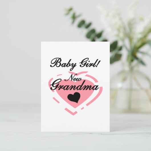 Neue Grandma Baby Girl Tshirts und Geschenke Postkarte (Stehend Vorderseite)