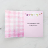 Neue Grandtochter-Spuren von Pink Gingham Karte (Innenseite)