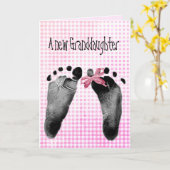 Neue Grandtochter-Spuren von Pink Gingham Karte (Gelbe Blume)