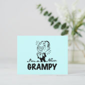 Neue graue T - Shirt und Geschenke lächeln Postkarte (Stehend Vorderseite)