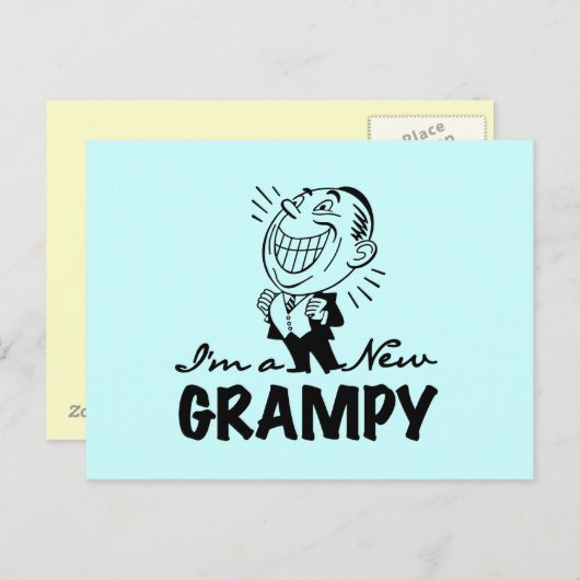 Neue graue T - Shirt und Geschenke lächeln Postkarte (Vorne/Hinten)