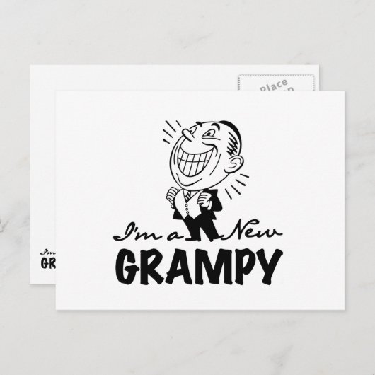 Neue graue T - Shirt und Geschenke lächeln Postkarte (Vorne/Hinten)