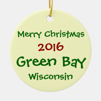 NEUE GREEN BAY-WISCONSIN-WEIHNACHTSverzierung 2016 Keramik Ornament
