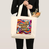 "Neue Grenzen warten" Jumbo Stoffbeutel (Vorderseite (Produkt))