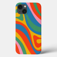 Neue Groove Colorful Retro Rainbow Trippy Abstrakt