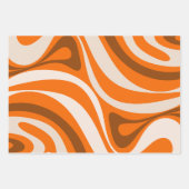 Neue Groove Retro Abstrakte Muster Orange Brown Geschenkpapier Set (Vorderseite 2)
